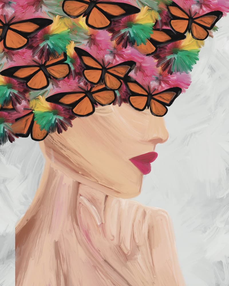 Elegant Butterfly Woman by GIovanna Gil Alves — canvas wall art
