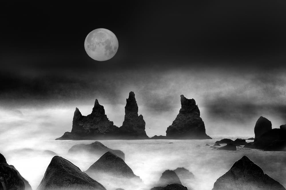 Moonlit Sea Stacks by Erik Engström — canvas wall art