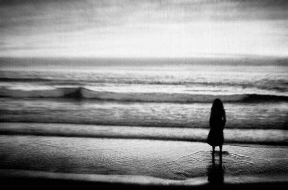 Solitary Woman Ocean by Milena Seita — canvas wall art