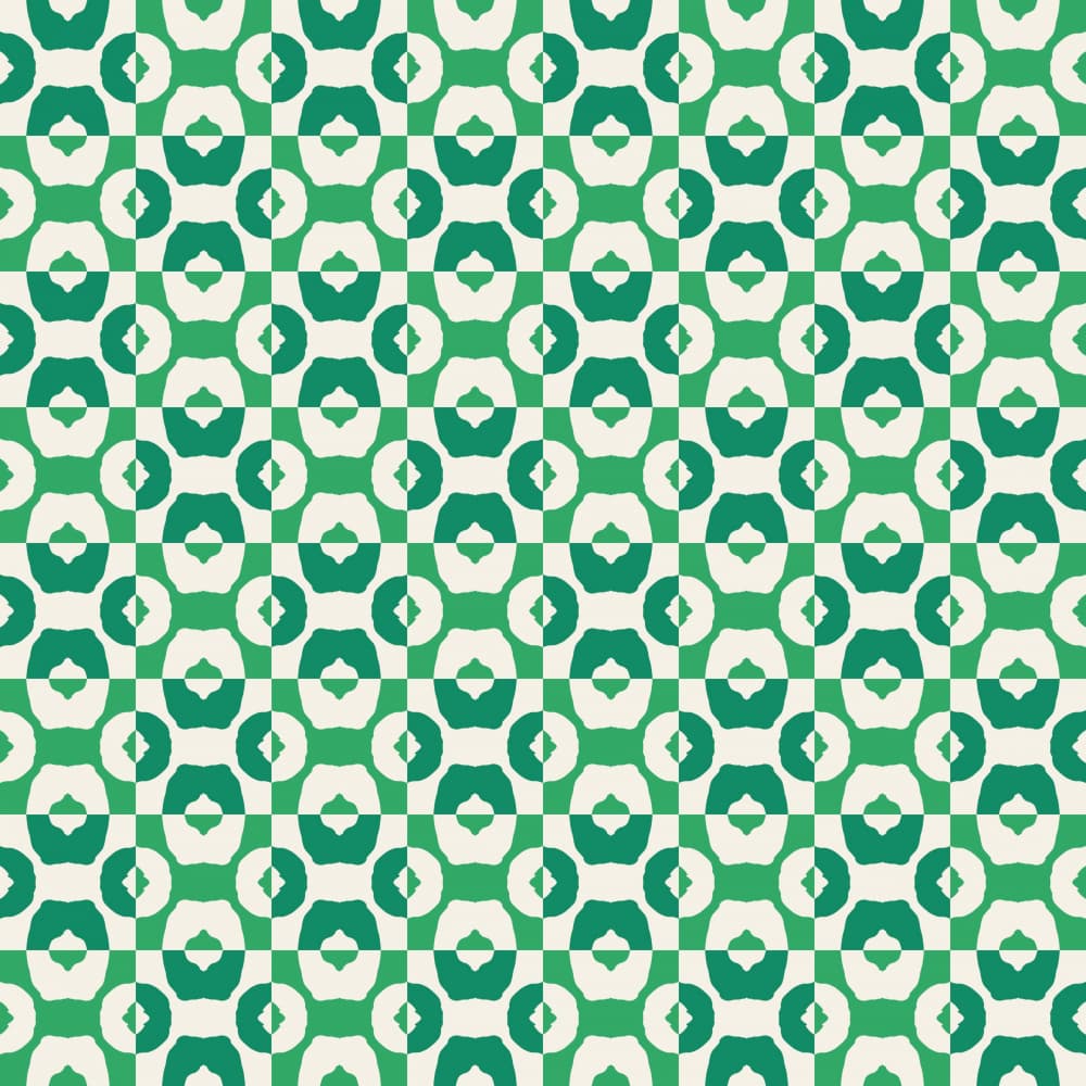 Retro Green Geometric Pattern by Little Dean — canvas wall art