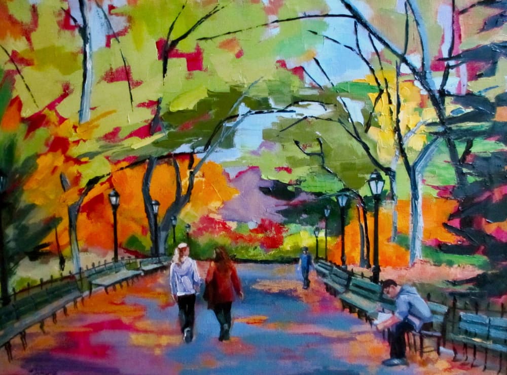 Colorful Autumn Park by Maxine Shore — canvas wall art