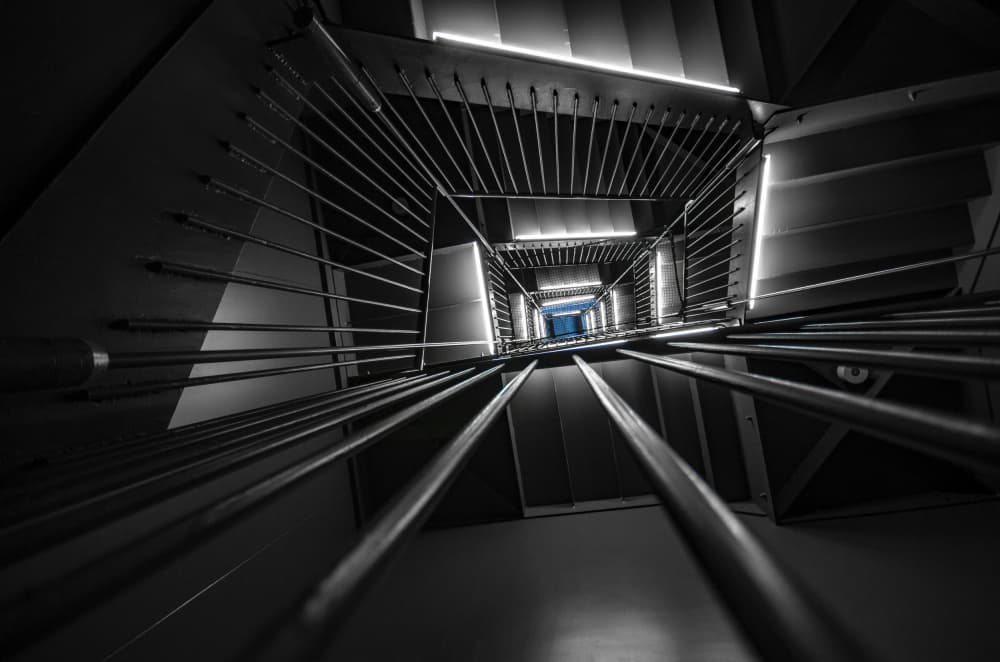 Modern Staircase Depth by Tomoshi Hara — canvas wall art