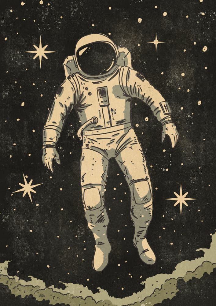 Vintage Space Explorer by Nicholas — canvas wall art