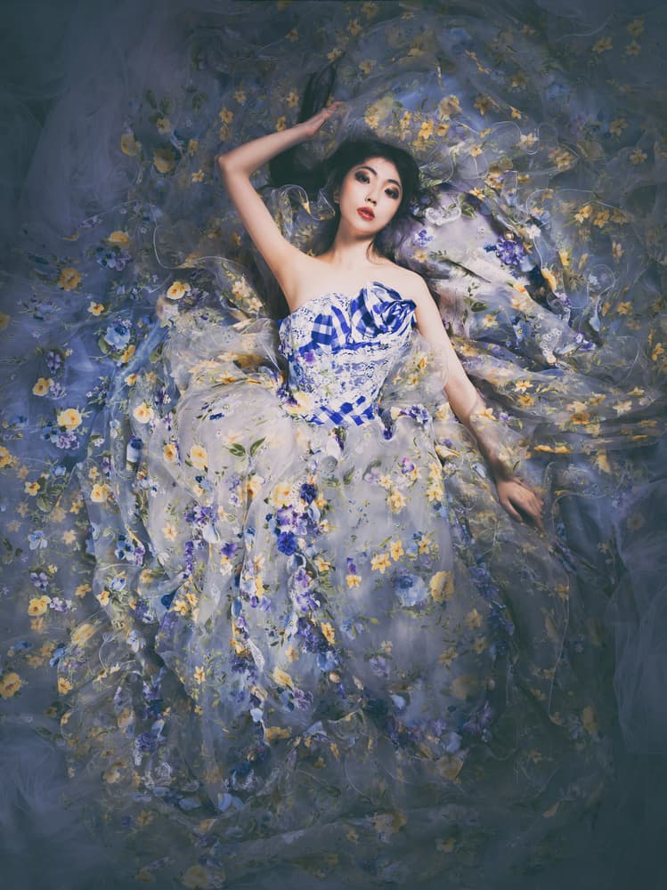 Dreamy Floral Gown by Daisuke Kiyota — canvas wall art