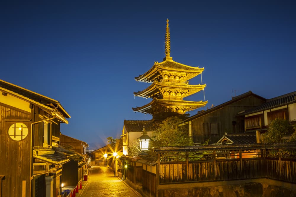 Kyoto Pagoda Night by Melanie Viola — canvas wall art