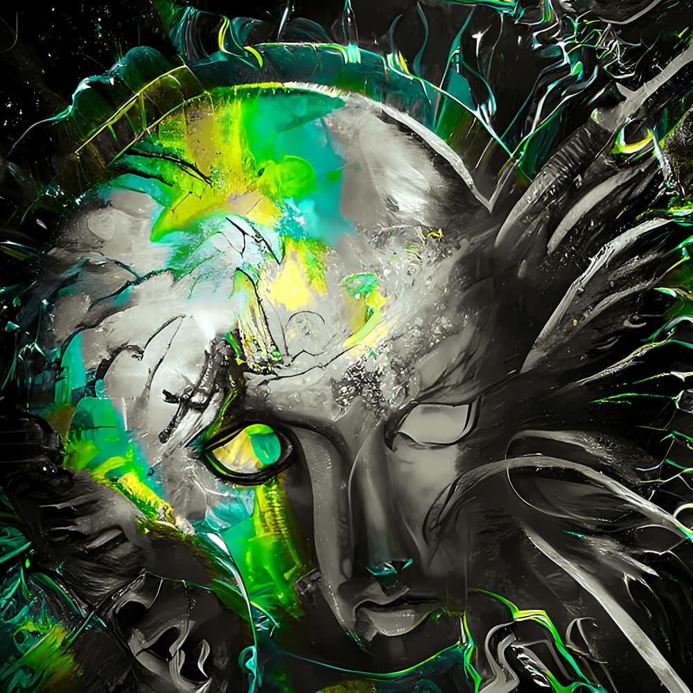 Mystic Green Gaze by mnemonixART — canvas wall art