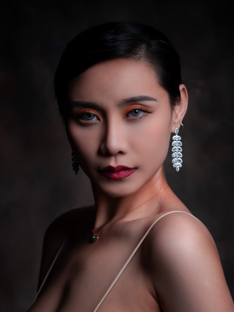 Striking Woman Portrait by Jeff Wang — canvas wall art