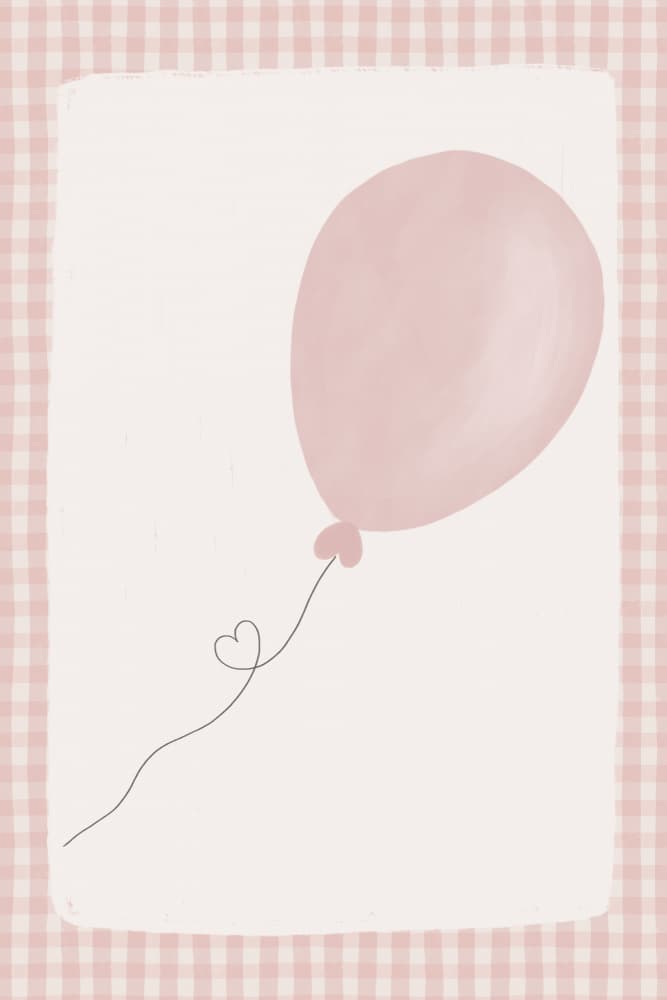 Sweet Pink Balloon Heart by Menina Lisboa — canvas wall art
