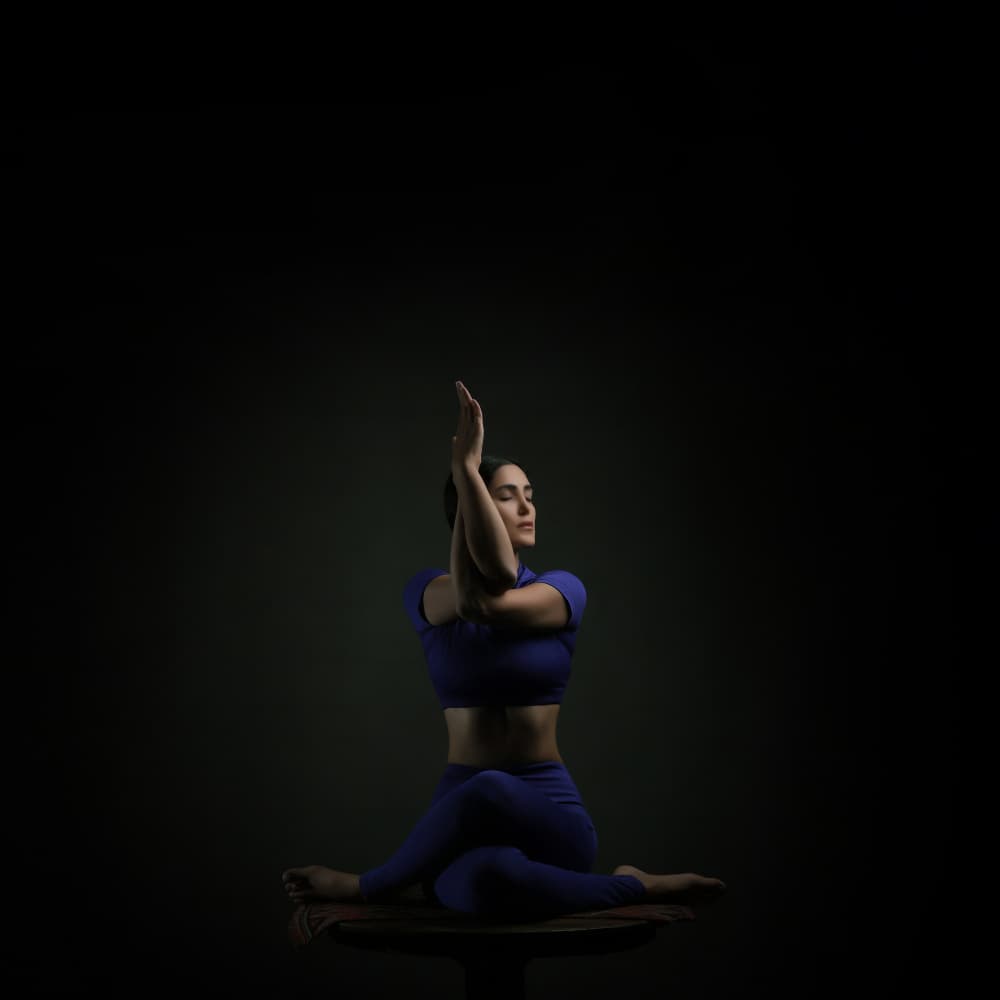 Serene Yoga Pose by Moein Hasheminasab — canvas wall art