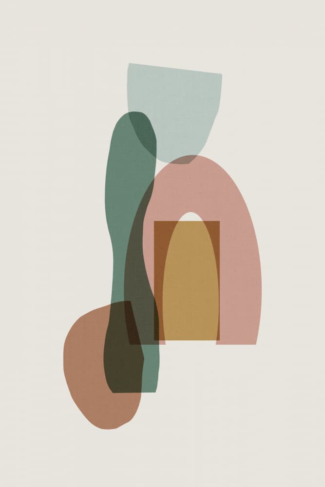 Muted Abstract Shapes by cartissi — canvas wall art