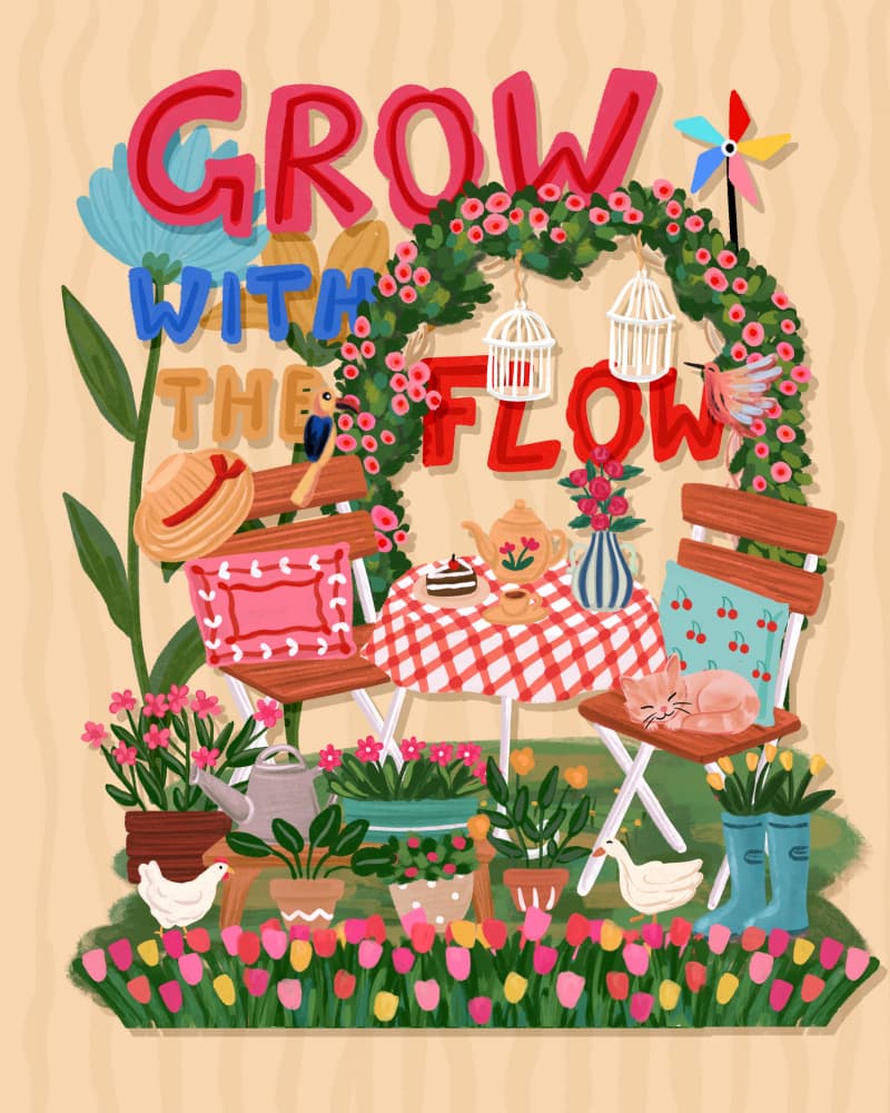 Grow With The Flow by Nidhi Kachhadiya — canvas wall art