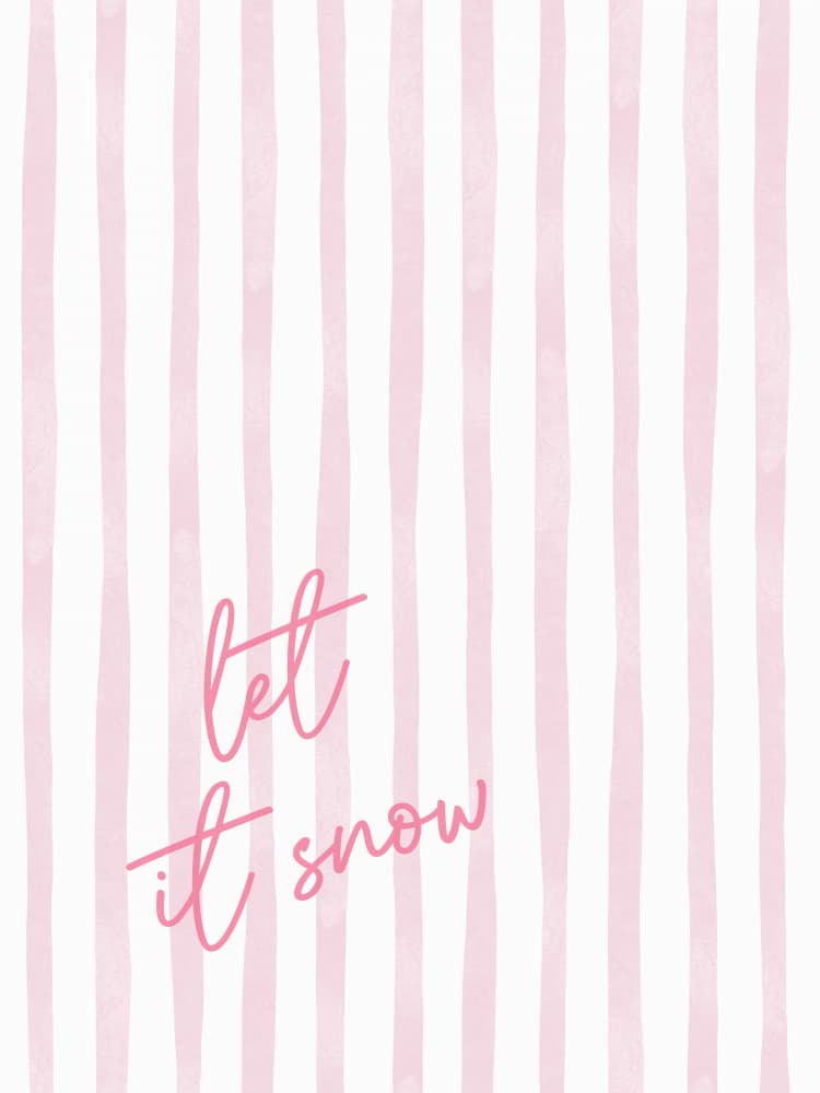 Pink Let It Snow Stripes by Jolly and Dash — canvas wall art