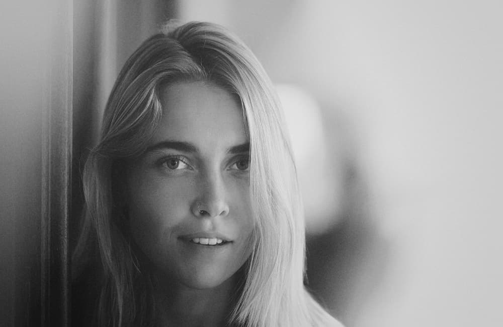 Serene Blonde Woman by Steffen Lauterbach — canvas wall art