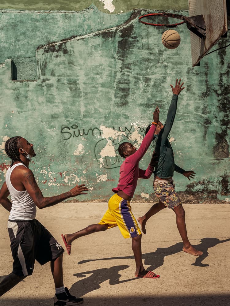 Street Basketball Game by Andy Bauer — canvas wall art
