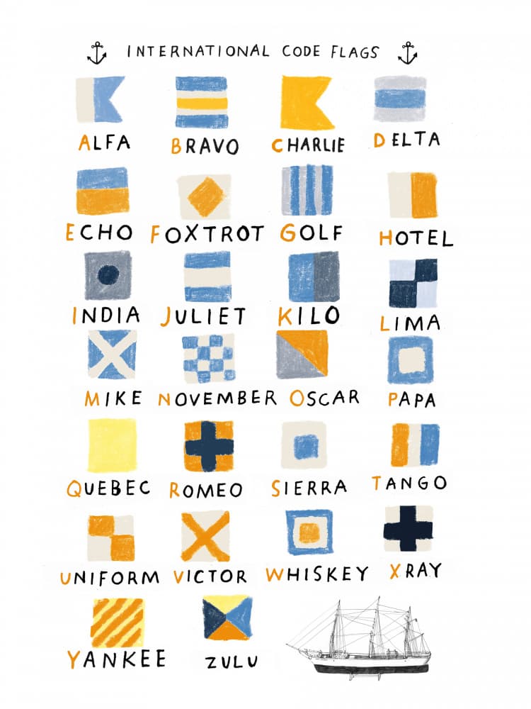 Nautical Signal Flags by Hanna Melin — canvas wall art