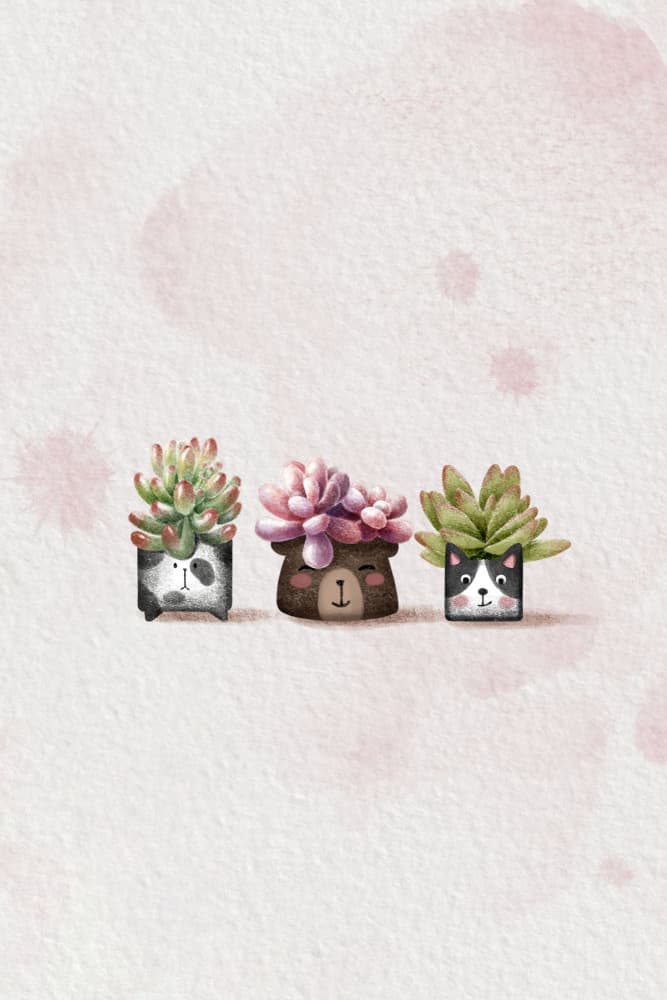 Cute Animal Succulents by Xuan Thai — canvas wall art