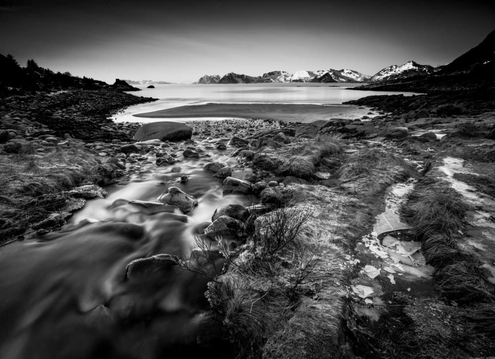 Winter Coastal Stream by Allan Li wp — canvas wall art