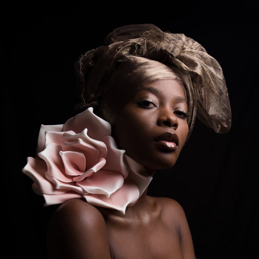 Elegant Woman and Rose by Christian Kurz — canvas wall art