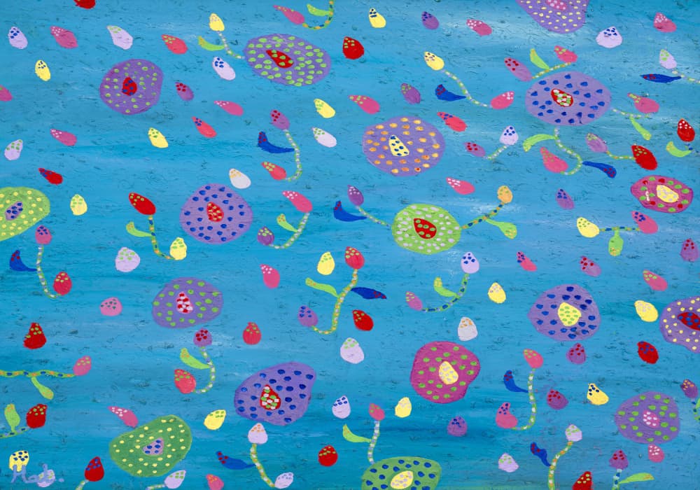 Whimsical Flower Pattern by Helen Joynson — canvas wall art