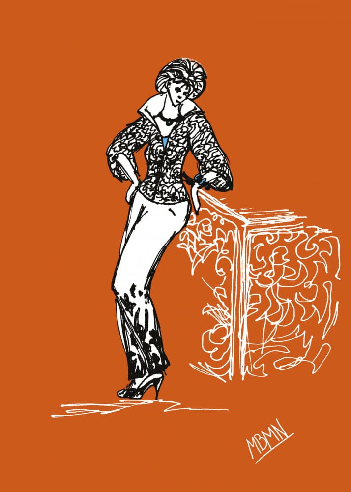 Elegant Fashion Sketch by Ida Publishing — canvas wall art