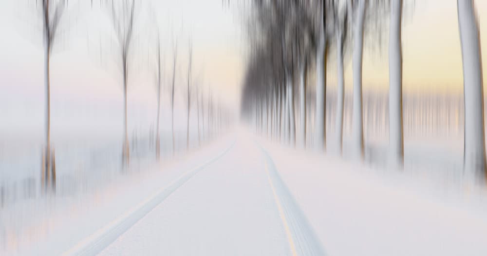 Dreamy Snowy Path by Hilda van der Lee — canvas wall art
