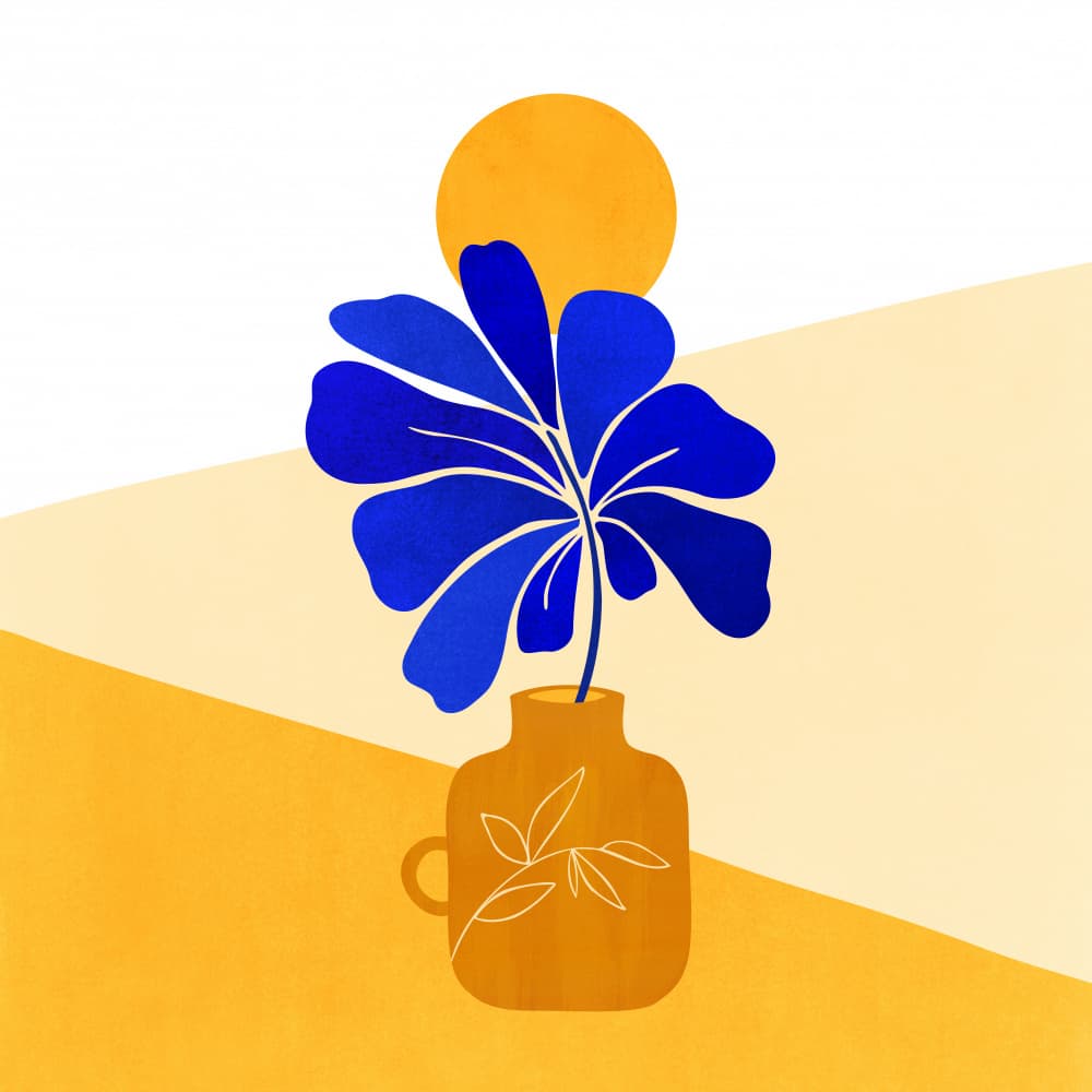 Blue Leaf Sq by Kristian Gallagher — canvas wall art