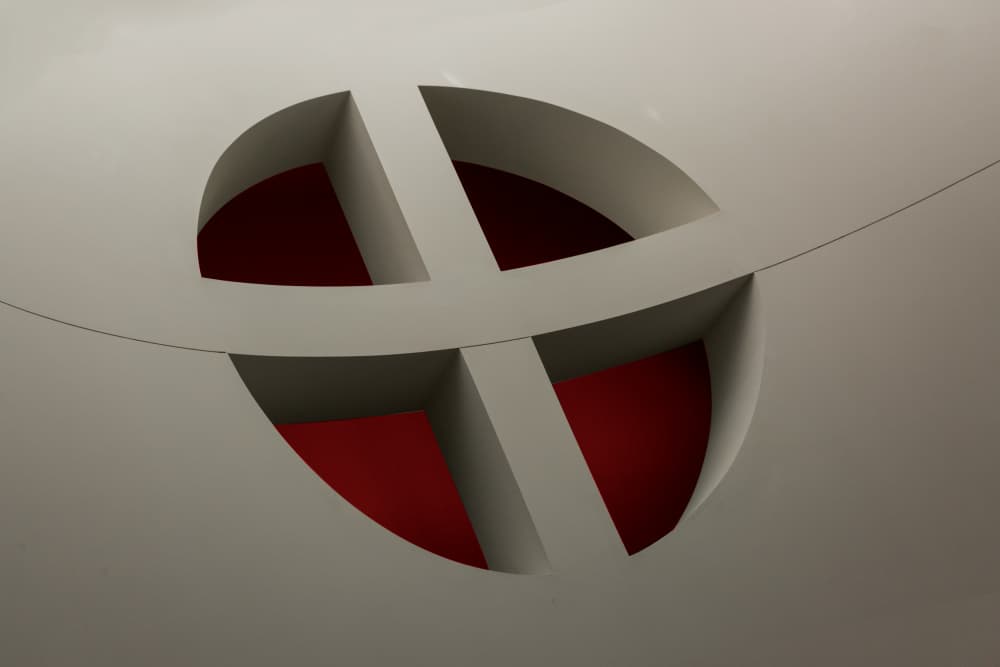 Modern Red Geometric Shape by Jois Domont ( J.L.G.) — canvas wall art