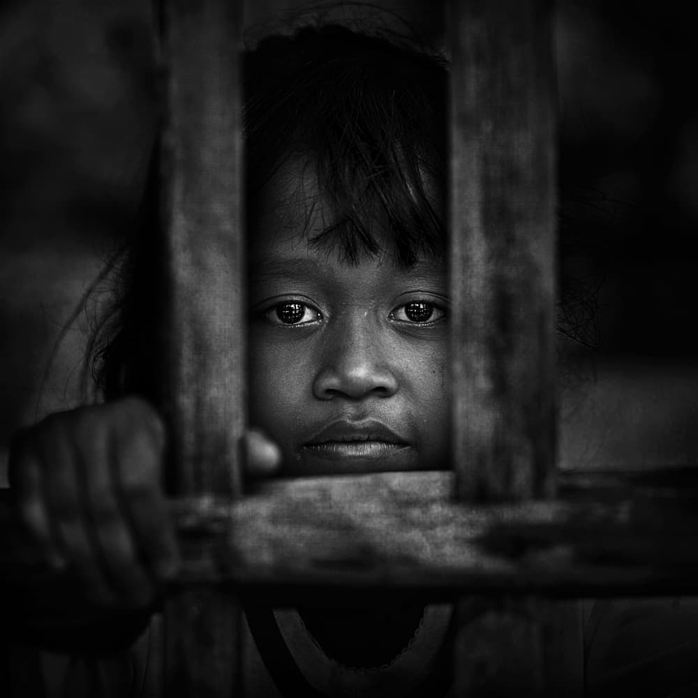 Pensive Child Gaze by Teguh Yudhi Winarno — canvas wall art