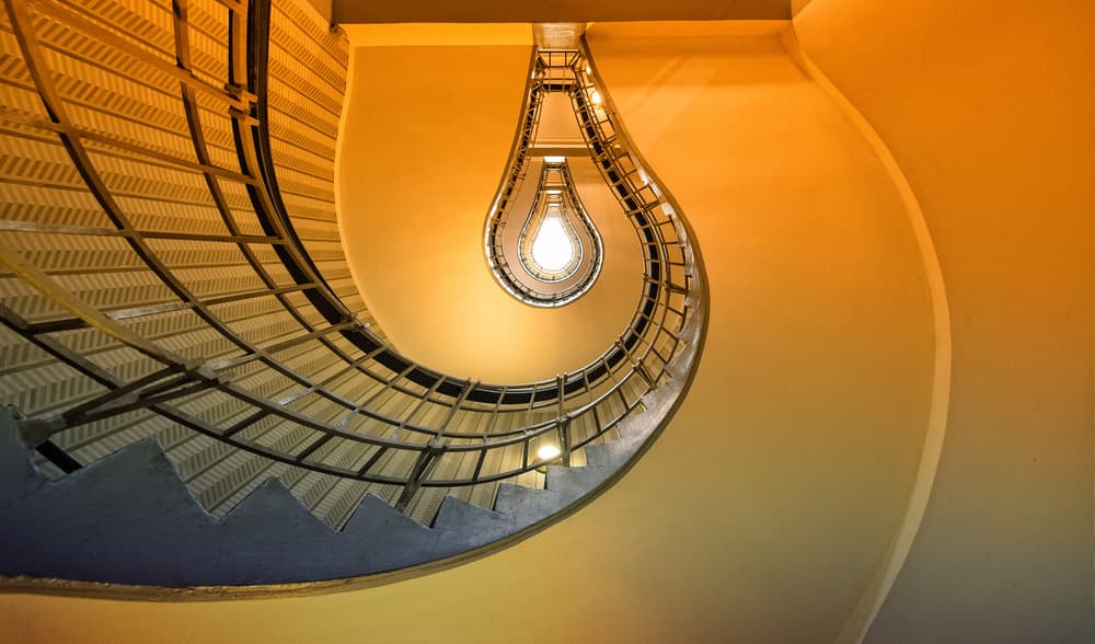 Golden Spiral Light by Anette Ohlendorf — canvas wall art
