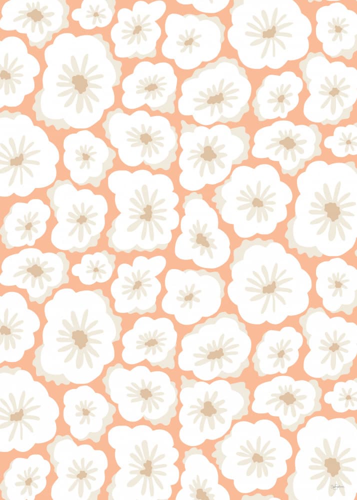 White Peach Floral by Sue Skellern — canvas wall art