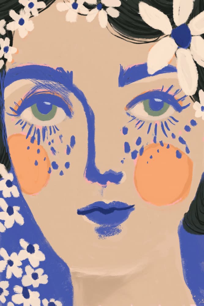 Blue Bloom by Treechild — canvas wall art