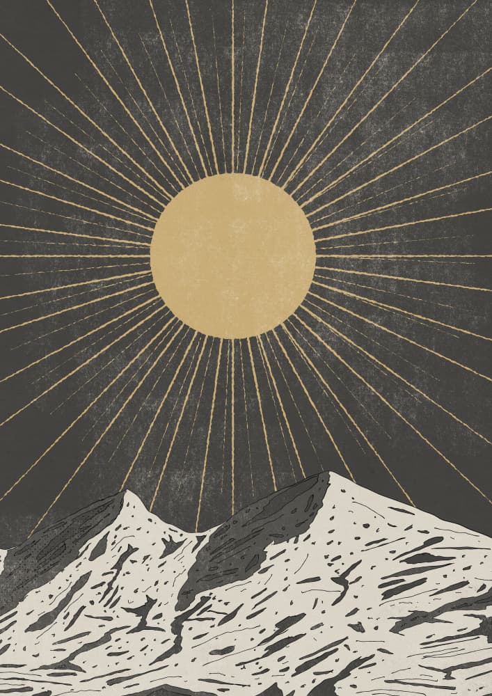 Golden Sun Over Mountains by Nicholas — canvas wall art