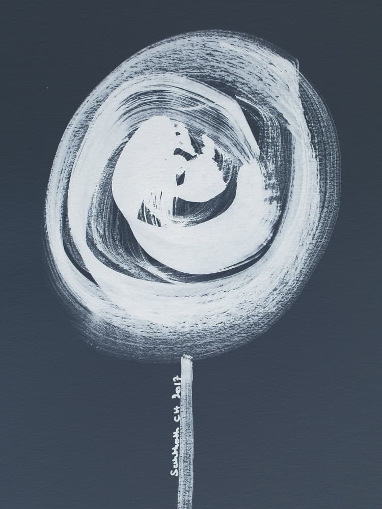 White Swirl Lollipop by Santhosh ch — canvas wall art