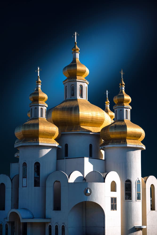 Golden Domes Church by Catherine Wang — canvas wall art