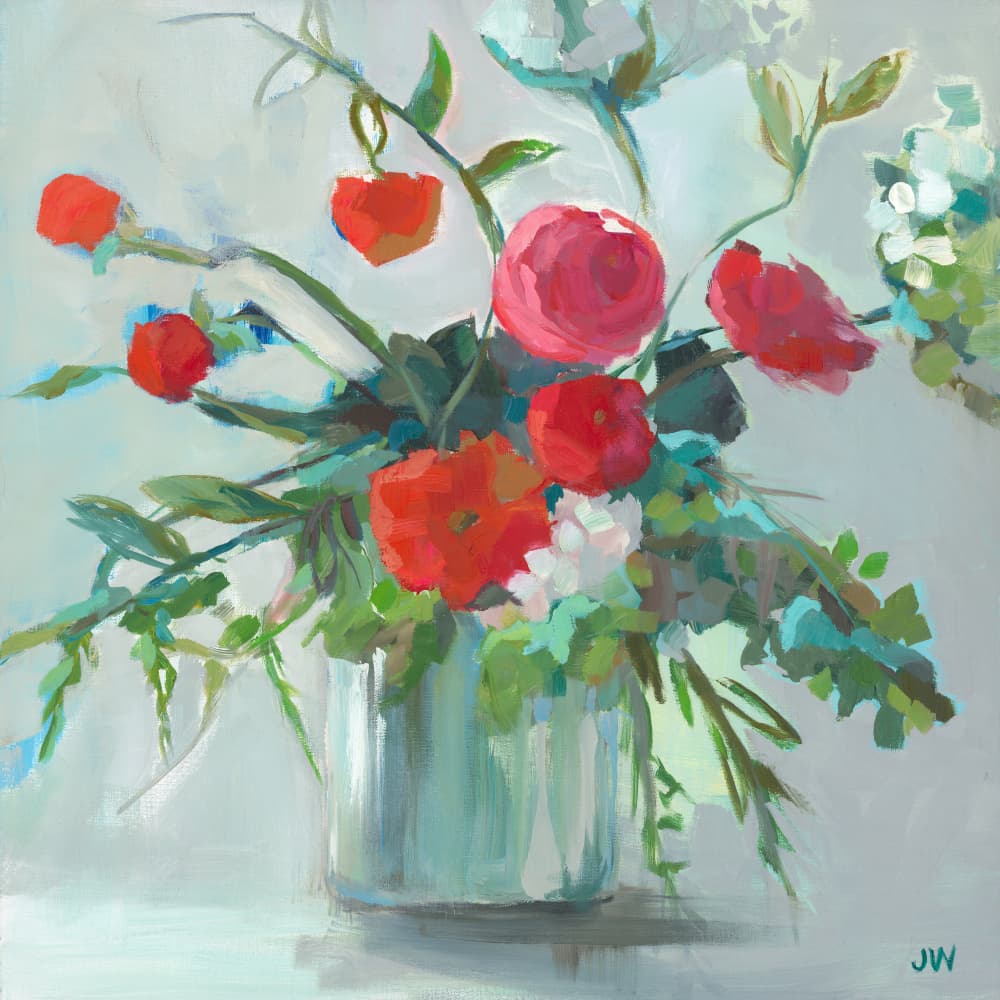 Red Ranunculus by Jenny Westenhofer — canvas wall art