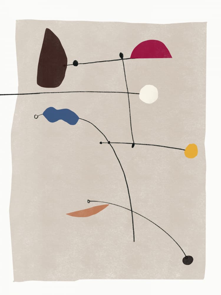 Abstract Mobile Shapes by Little Dean — canvas wall art