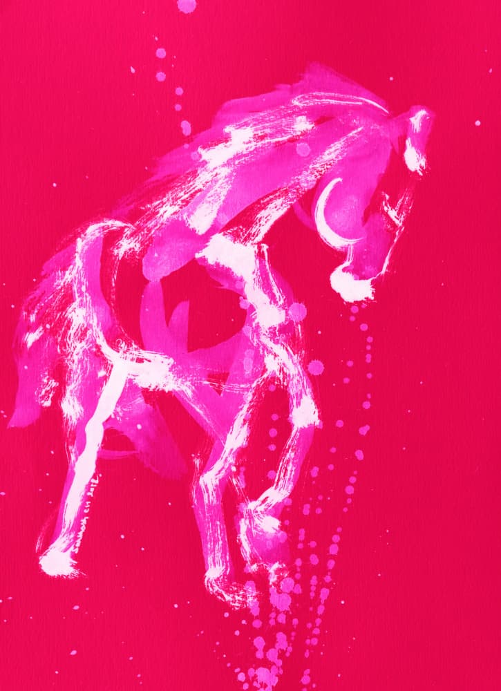 Energetic Pink Horse by Santhosh ch — canvas wall art