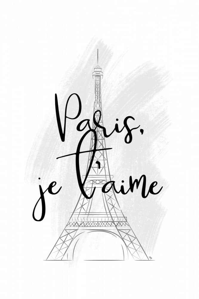 Paris Je T'aime Eiffel by Martina — canvas wall art