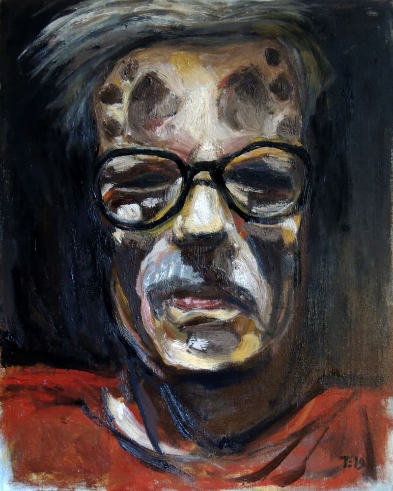 Somber Man Portrait by Tore Bahnson — canvas wall art