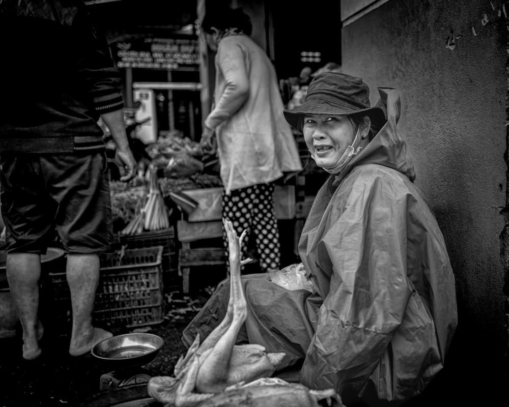 Smiling Market Vendor by Luis Borges Alves — canvas wall art