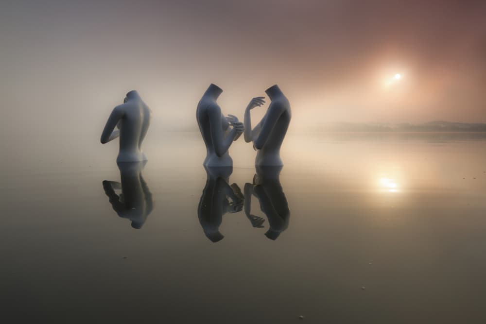 Misty Mannequin Reflections by Leszek Paradowski — canvas wall art