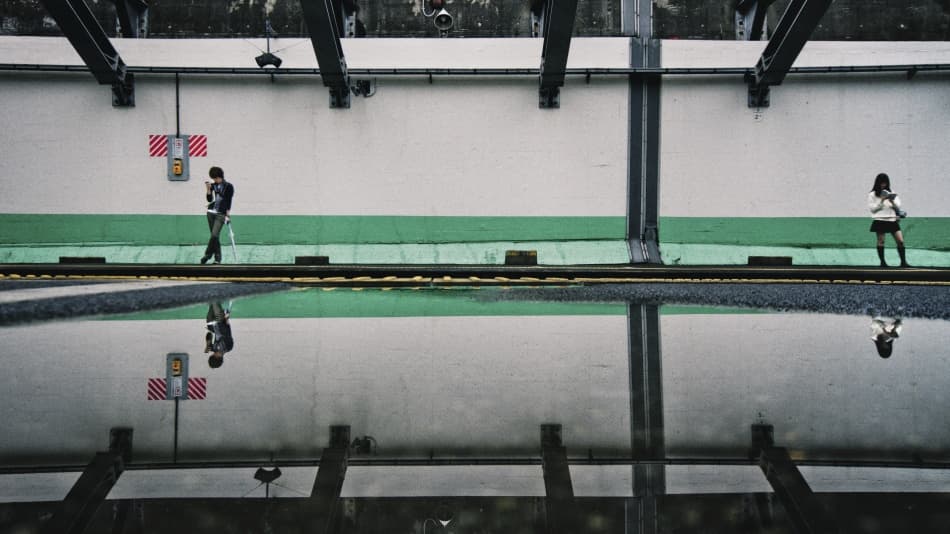 Distant Street Reflections by Kouji Tomihisa — canvas wall art