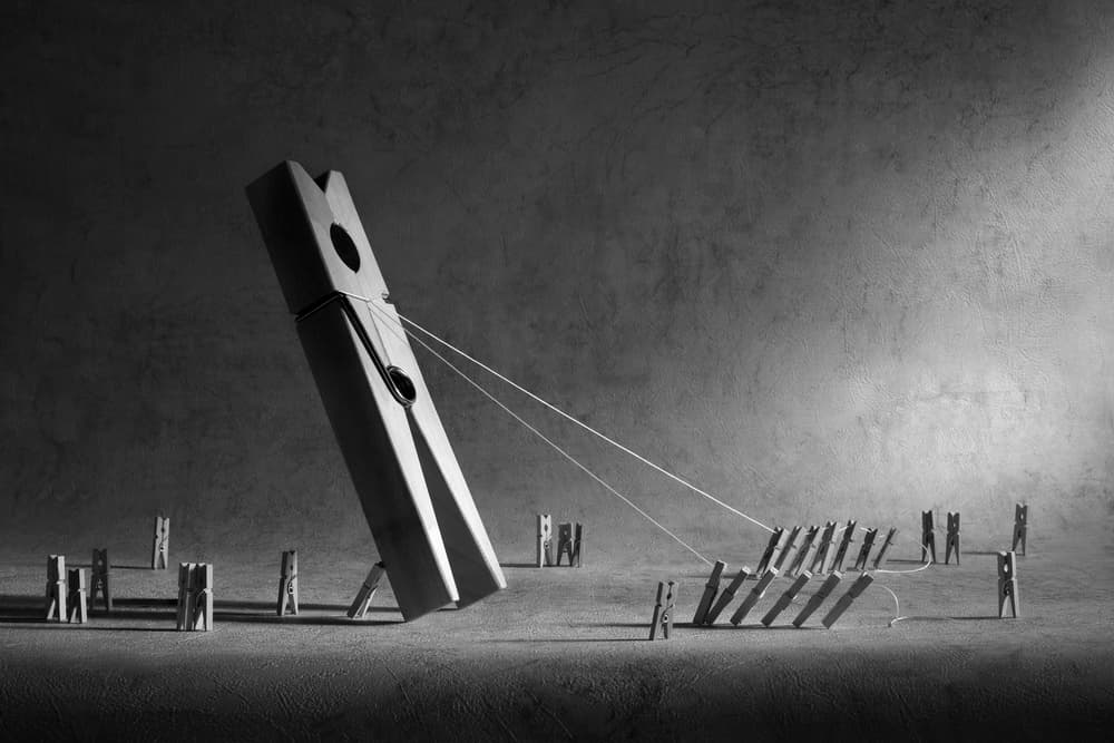 Giant Clothespin Domino by Victoria Glinka — canvas wall art