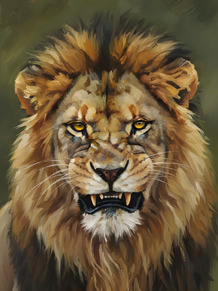 Fierce Lion Snarl by HUGO — canvas wall art