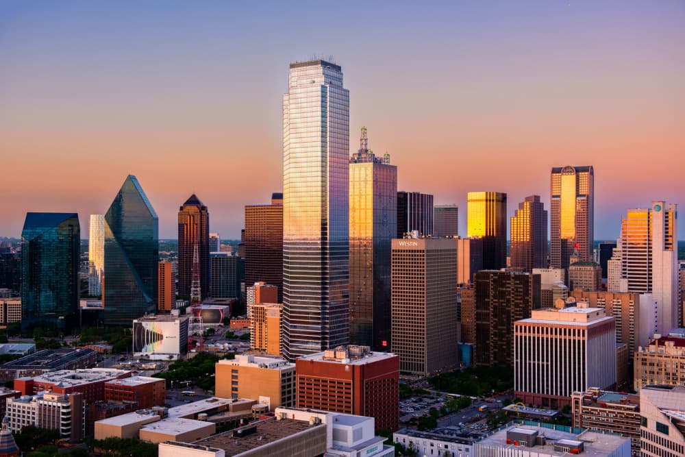 Golden Hour Cityscape by Jay Zhu — canvas wall art