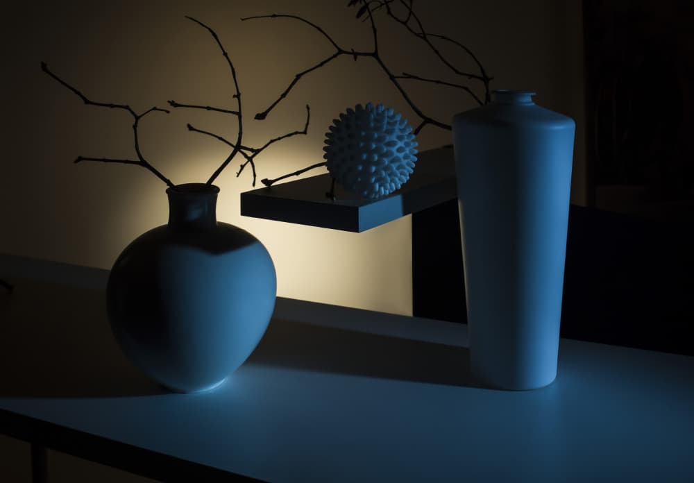 Blue Glow Still Life by Evgeniy Popov — canvas wall art