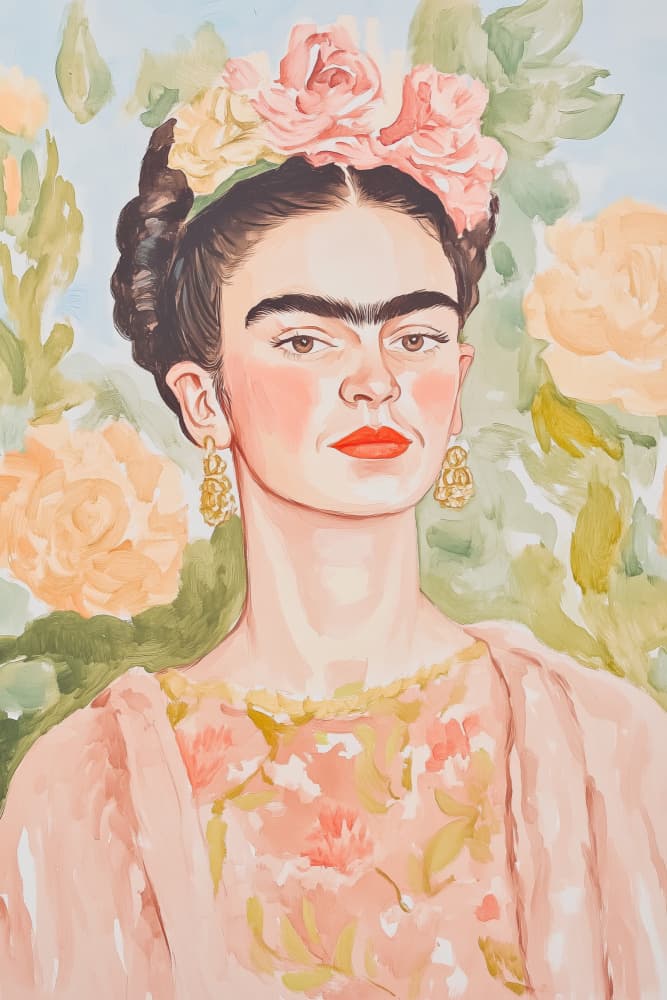 Expressive Floral Portrait by Melloi Art Prints — canvas wall art