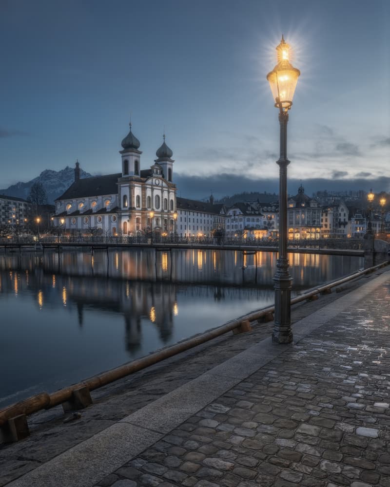 Evening Church Reflections by Nicholas — canvas wall art
