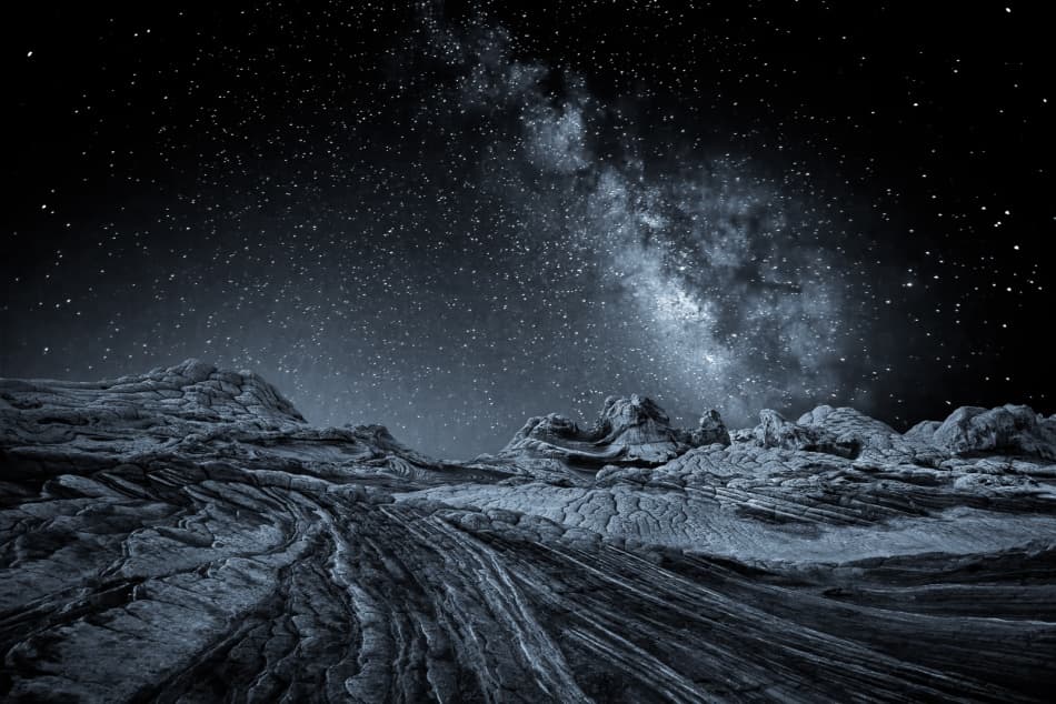 Milky Way Rock Formations by John Fan — canvas wall art