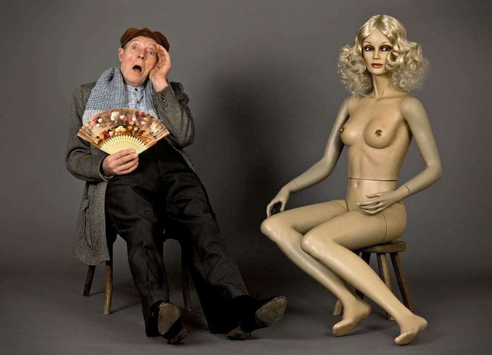 Shocked Man And Mannequin by Lus Joosten — canvas wall art